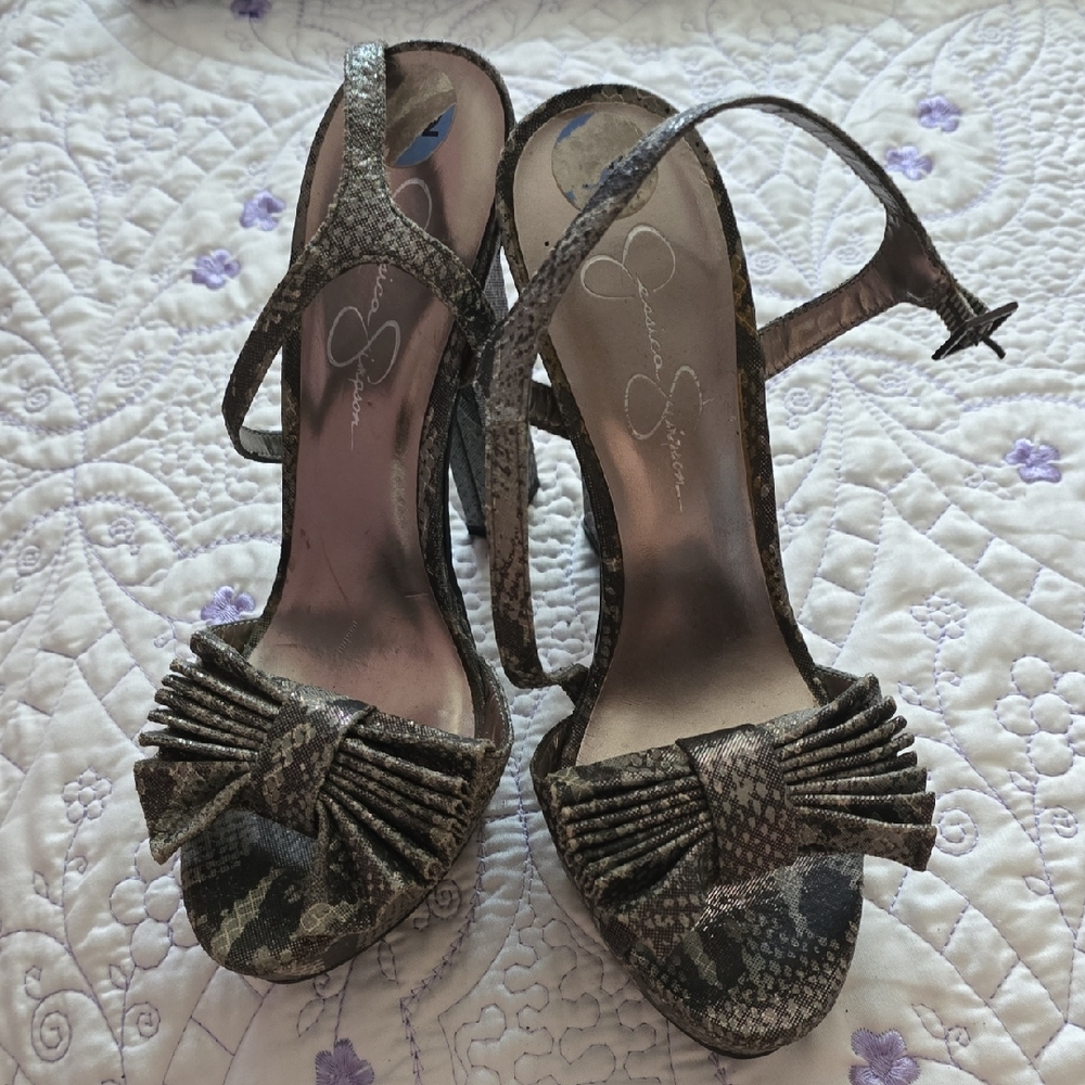 Elegant Snakeskin Patterned Heels